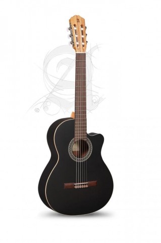 Alhambra Gitár Black Satin CW EZ fekete tokkal