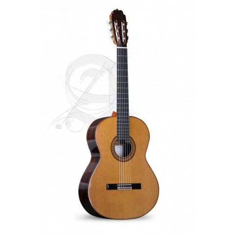 Alhambra Gítár Cédrus Tömör cirikóta (koncert méret) ébenfa fogólap Tokkal