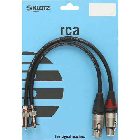 Klotz high-end RCA kábel egyenes RCA és XLR dugókkal - 0,6m