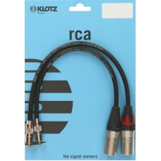 Klotz high-end RCA kábel egyenes RCA és XLR dugókkal - 0,3m