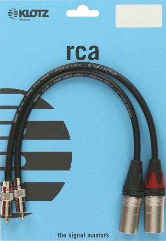 Klotz high-end RCA kábel egyenes RCA és XLR dugókkal - 0,3m Klotz high-end RCA kábel egyenes RCA és XLR dugókkal - 0,3m