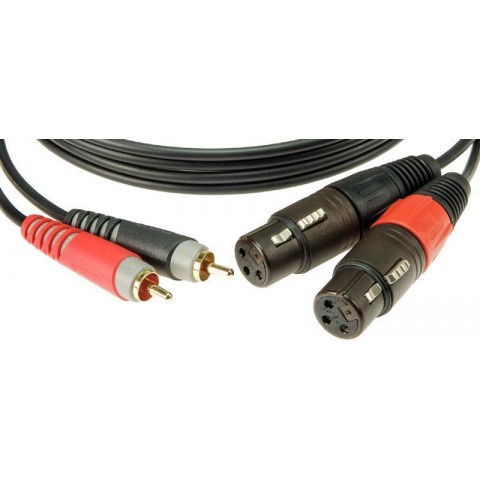 Klotz pro ikerkábel egyenes RCA és XLR mama dugókkal - 3m