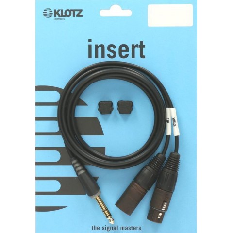 Klotz TRS 6,35 mm - 2 x XLR 3p mama/papa Y-kábel - betét - könnyű - 3m