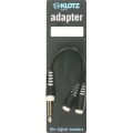 Klotz TRS 6,35 mm - 2x TRS aljzat 3,5 mm fejhallgató elosztó - kompakt - 0,2m
