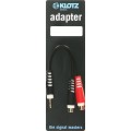 Klotz TRS 3,5 mm sztereó - 2x RCA aljzat Y adapter - rövid - 0,2m