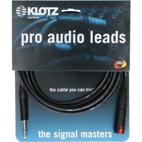 Klotz fejhallgató hosszabbító jack 6,35 mm - jack 6,35 mm - 2m