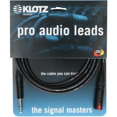 Klotz fejhallgató hosszabbító jack 6,35 mm - jack 6,35 mm - 3m