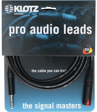 Klotz fejhallgató hosszabbító jack 6,35 mm - jack 6,35 mm - 3m
