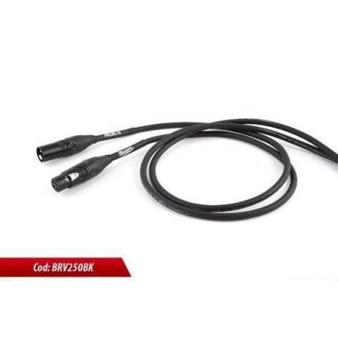 PROEL Mikrofonkábel 5 m fekete XLR 3P csatlakozók rugalmas PVC bevonat