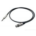 PROEL Szimmetrikus kábel M, 3m fekete, 6,3mm S5CPRO sztereó jack dugó és XLR 3FVPRO, HPC225 kábel