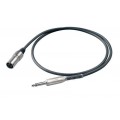PROEL Aszimmetrikus kábel P, 10m fekete, 6,3mm S4CPRO mono jack dugó és XLR 3MVPRO, HPC225 kábel