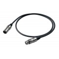 PROEL Mikrofonkábel, 15 m fekete, XLR 3FVPRO és XLR 3MVPRO, HPC225 kábel törésgátlóval