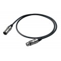 PROEL Mikrofonkábel, 3 m fekete, XLR 3FVPRO és XLR 3MVPRO, HPC225 kábel törésgátlóval