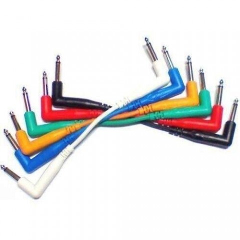 PROEL Hangszerkábel 0,15 m 6 különböző szín 2x6,3 mm mono pipa jack dugó öntött