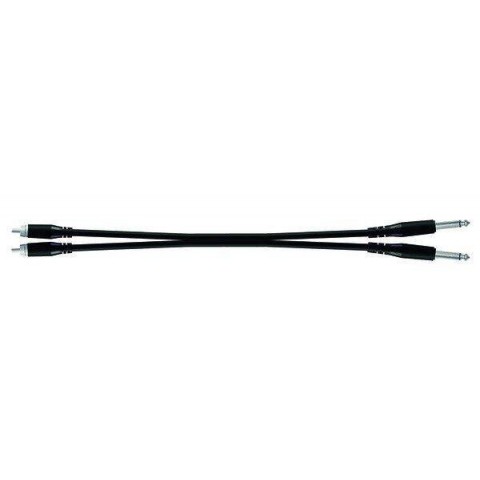 PROEL Hangszerkábel 1,8 m fekete 2x 6,3 mm mono jack dugó - 2 x RCA dugó öntött