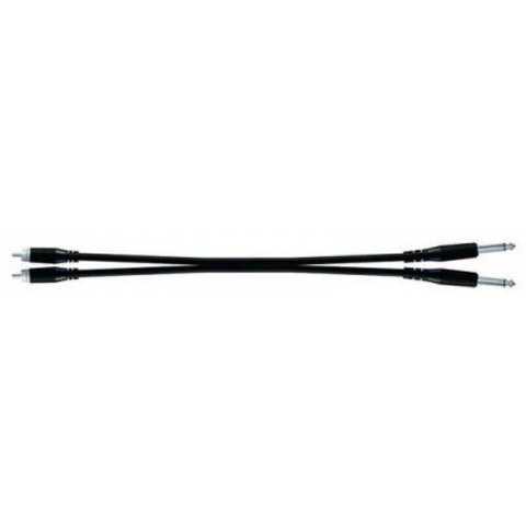 PROEL Hangszerkábel 3 m fekete 2x 6,3 mm mono jack dugó - 2 x RCA dugó öntött