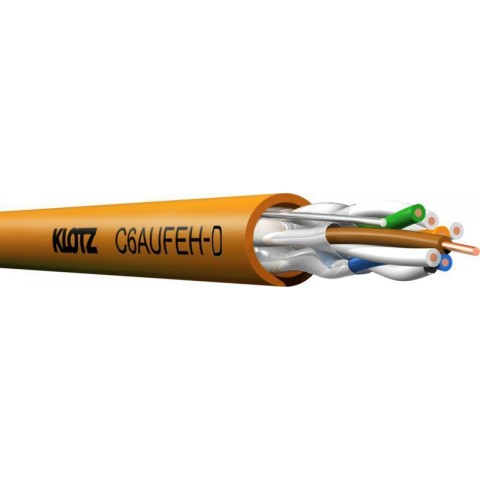 Klotz CAT6A adatkábel AWG 23/1 - U/FTP - 500 MHz - FRNC Dca - 100m