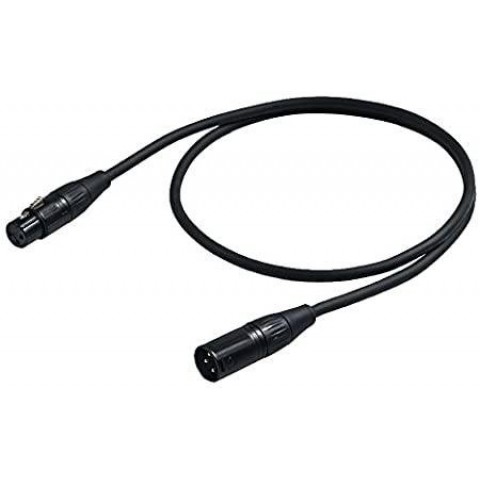 PROEL DMX kábel 3 m 3P DMX512 jelhez fekete Yongsheng XLR 3PF és Yongsheng XLR 3PM DMXD kábel