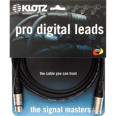 Klotz OT2000 ultra flexibilis AES és DMX kábel XLR 3p mama/papa nikkel Klotz csatlakozók - 1m