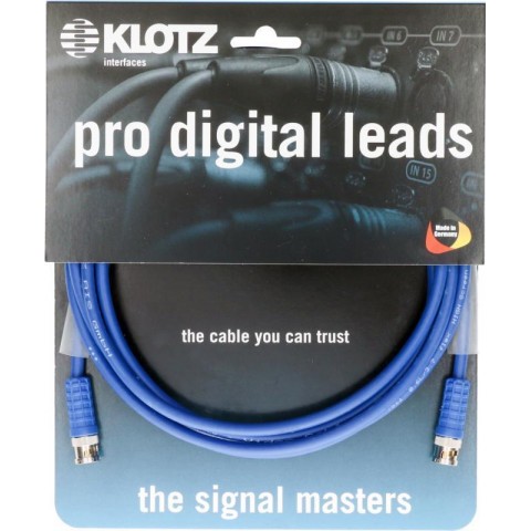 Klotz pro digitális vezetékek WordClock és AESid kábel BNCslim csatlakozók Damar&Hagen - 5m