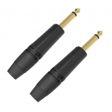 DH ONEHERO 6,3mm monó jack dugó szerelhető fekete 2db