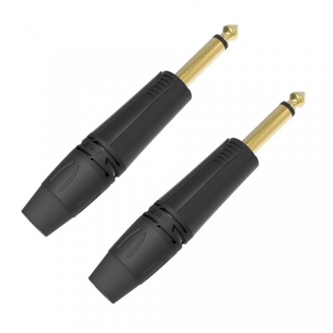 DH ONEHERO 6,3mm monó jack dugó szerelhető fekete 2db