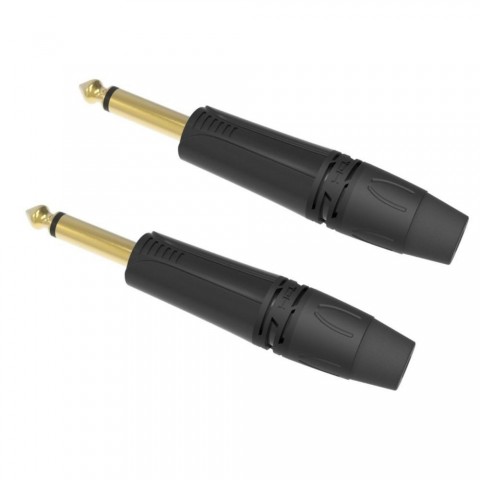 DH ONEHERO 6,3mm monó jack dugó szerelhető fekete 2db DH ONEHERO 6,3mm monó jack dugó szerelhető fekete 2db