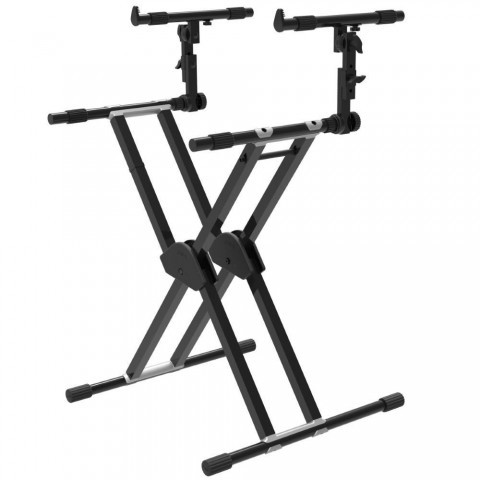 DH Keyboard állvány X dupla 5 fokozatú szürke max: 90 kg 2 szintes