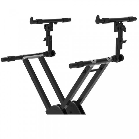 DH Keyboard állvány X dupla 5 fokozatú szürke max: 90 kg 2 szintes