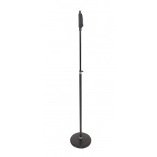 DH mikrofonállvány, kerek talpas, egyenes, gém nélkül, egykezes állítás, 4,2kg, fekete