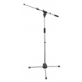 DH mikrofonállvány, 3 lábú, gémmel, m: 990-1690mm, gém: 580-910mm, 2,9kg, króm szín