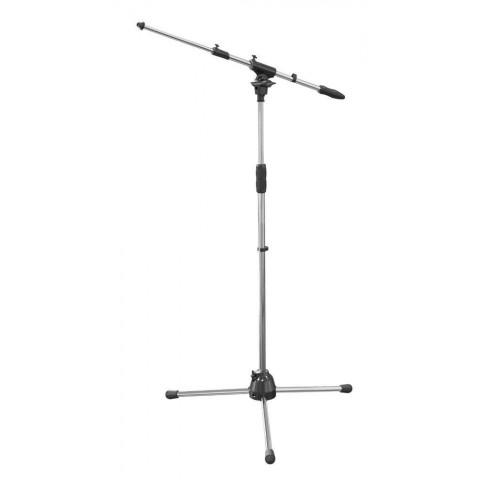 DH mikrofonállvány, 3 lábú, gémmel, m: 990-1690mm, gém: 580-910mm, 2,9kg, króm szín