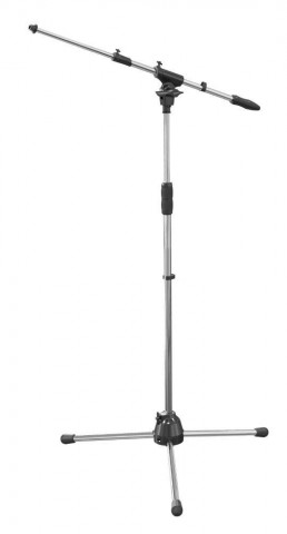 DH mikrofonállvány 3 lábú gémmel m: 990-1690mm gém: 580-910mm 2,9kg króm szín