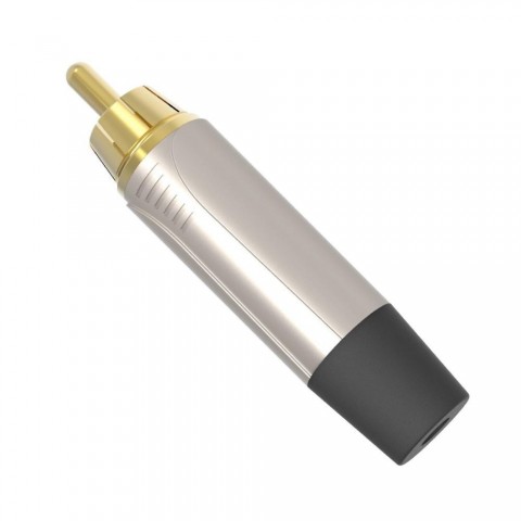 DH ONEHERO RCA papa dugó szerelhető fekete vég nikkel test DH ONEHERO RCA papa dugó szerelhető fekete vég nikkel test