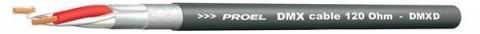 PROEL DMX jelkábel 120 Ohm árnyékolt 2x0,25mm2 fekete (100m-es bund)
