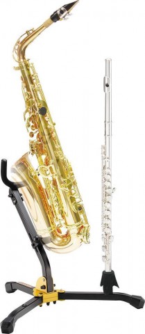 Hercules Dupla állvány alt/tenor szaxofon és fuvola/klarinét részére + tok Hercules Dupla állvány alt/tenor szaxofon és fuvola/klarinét részére + tok