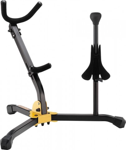 Hercules Dupla állvány alt/tenor és szoprán szaxofon részére + tok Hercules Dupla állvány alt/tenor és szoprán szaxofon részére + tok