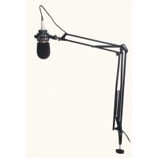 PROEL Asztali lengőkaros mikrofonállvány (rádió-stúdió), fekete m: 360 mm, gém: 300 mm
