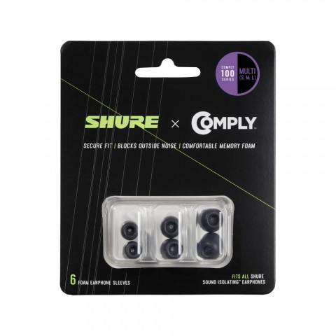 SHURE x Comply TZ100 fekete szivacs SE és AONIC fülhallgatóhoz 3 pár különböző méret: S/M/L