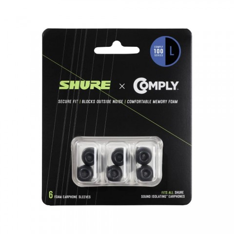 SHURE x Comply TZ100 fekete szivacs SE és AONIC fülhallgatóhoz 3 pár méret: Large