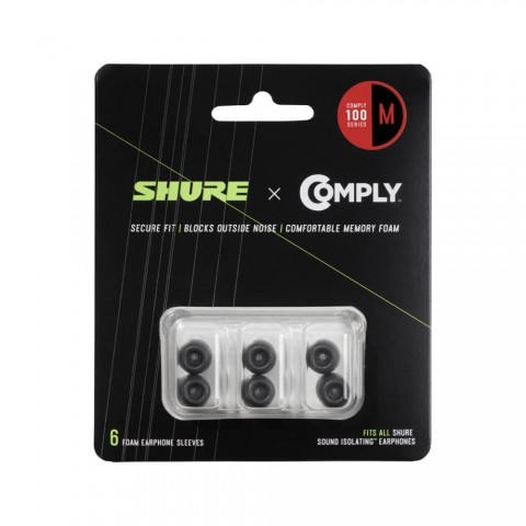 SHURE x Comply TZ100 fekete szivacs SE és AONIC fülhallgatóhoz 3 pár méret: Medium