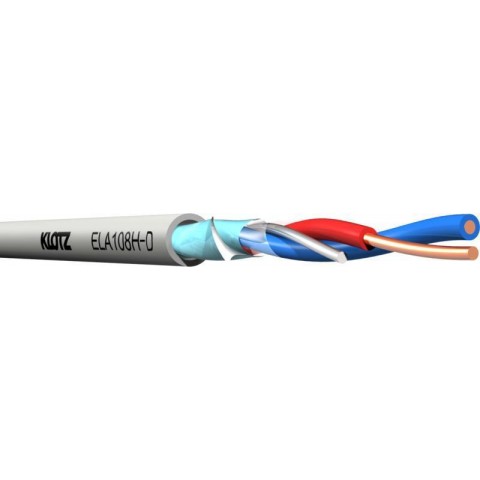 Klotz ELA szerelőkábel - 100 V-os vezeték 1 x 2 x 0,8 mm tömör - FRNC - Dca - 100m