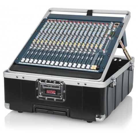 Gator ATA Öntött műanyag keménytok keverőpulthoz kerekekkel felugró rack-résszel 65x55x25 cm