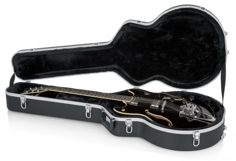 Gator Deluxe öntött műanyag keménytok 335-ös stílusú üreges testű elektromos gitárhoz