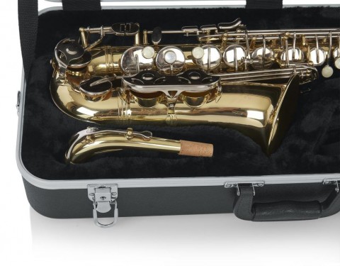 Gator Deluxe öntött műanyag keménytok alt szaxofonhoz négyszögletes Gator Deluxe öntött műanyag keménytok alt szaxofonhoz négyszögletes