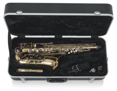 Gator Deluxe öntött műanyag keménytok alt szaxofonhoz négyszögletes Gator Deluxe öntött műanyag keménytok alt szaxofonhoz négyszögletes