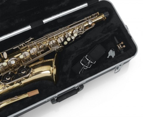 Gator Deluxe öntött műanyag keménytok alt szaxofonhoz négyszögletes Gator Deluxe öntött műanyag keménytok alt szaxofonhoz négyszögletes