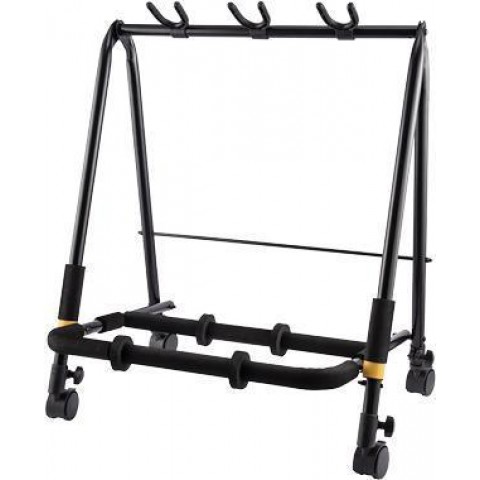 Hercules Gitárállvány három gitár részére kerekekkel