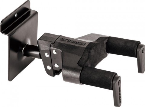 Hercules Gitártartó alumínium sínes panelre szerelhető fém rövid szárú AGS tartó Hercules Gitártartó alumínium sínes panelre szerelhető fém rövid szárú AGS tartó