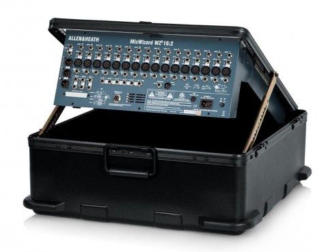 Gator TSA öntött műanyag keménytok keverőpulthoz kihajtható rack résszel 12U